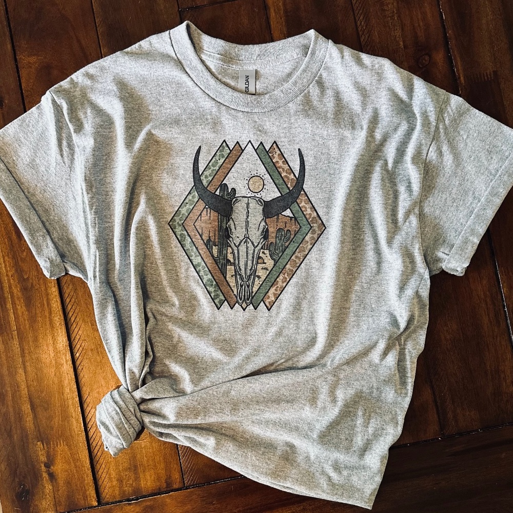 Grey western top